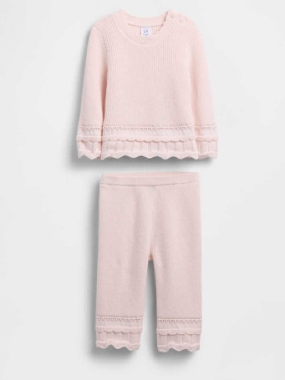 Gap Baby Pink Scalloped Sweater Set